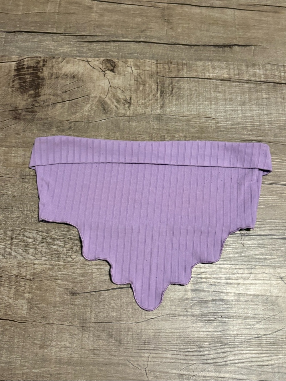 Lavender Ribbed Strapless Crop Top - Picture 2 of 2